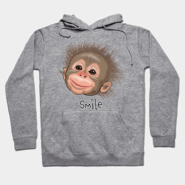 Baby Monkey Smile Hoodie by NN Tease